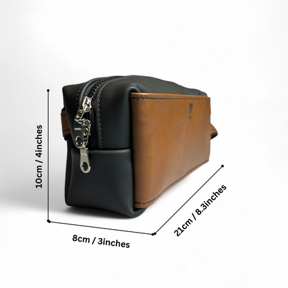 Dubai Pouch - Black & Caramel