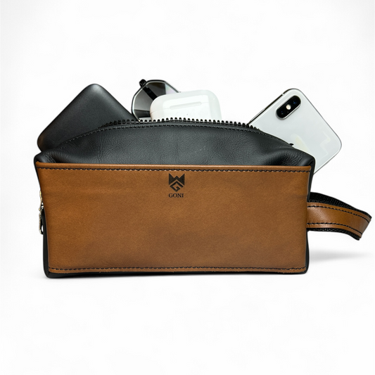 Dubai Pouch - Black & Caramel