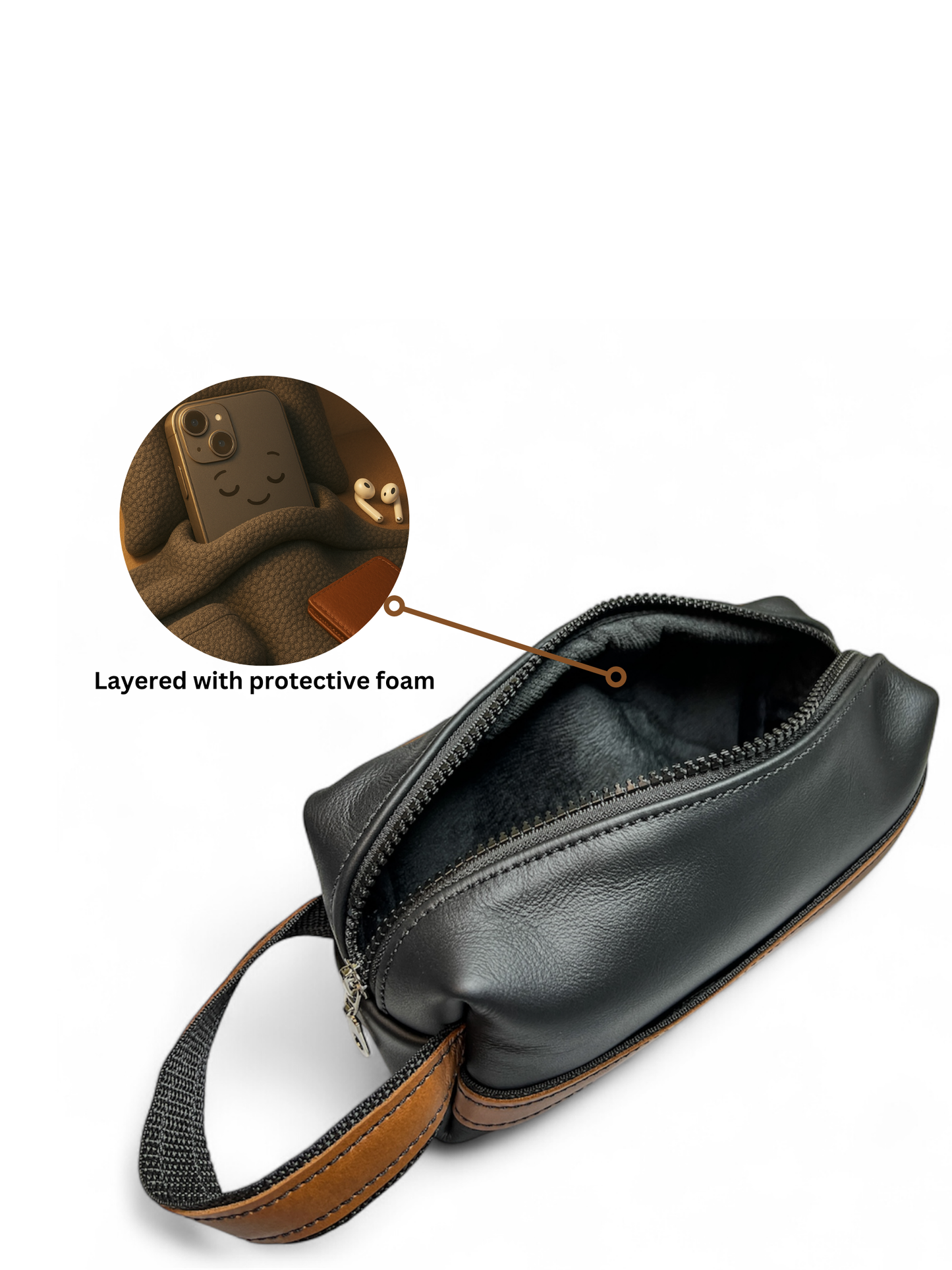 Dubai Pouch - Black & Caramel